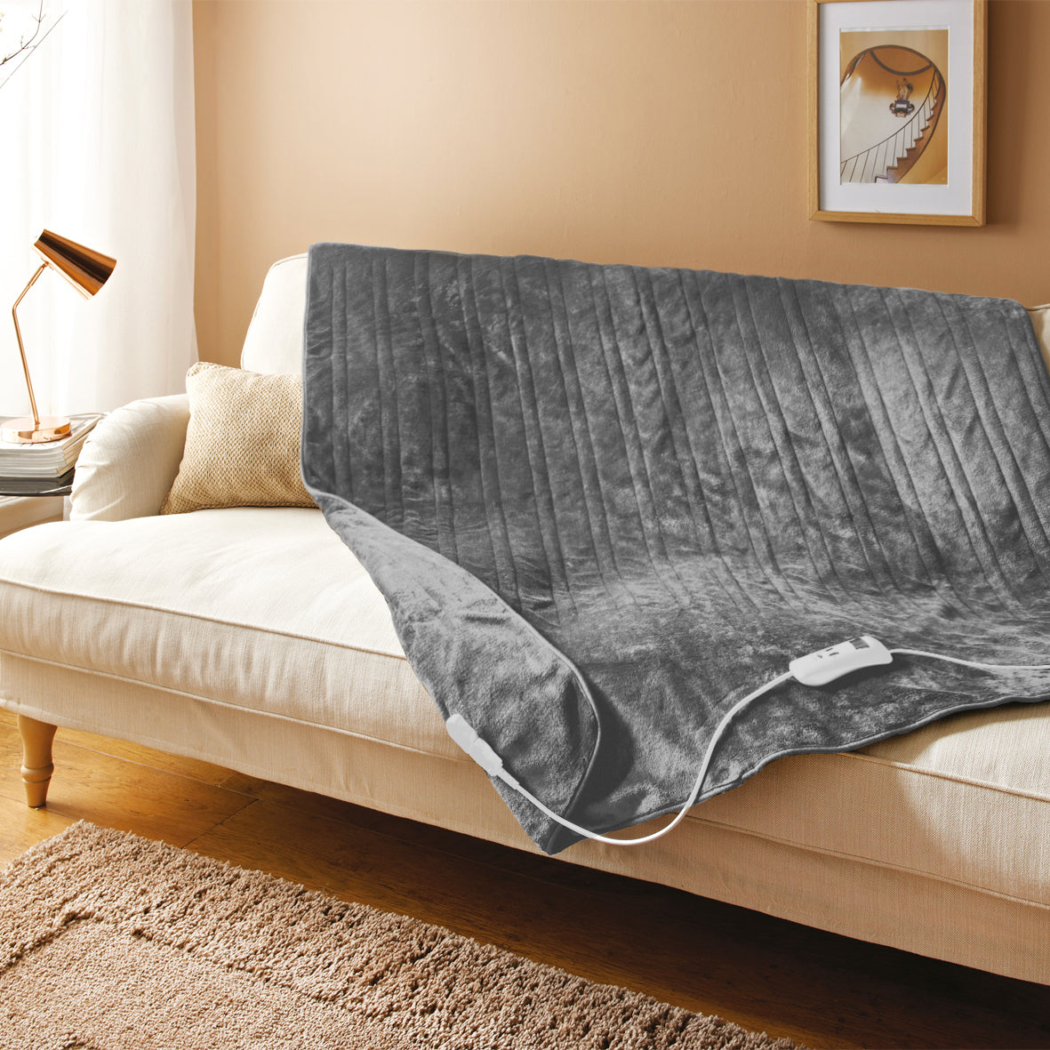 Heated Throw Blanket - Grey